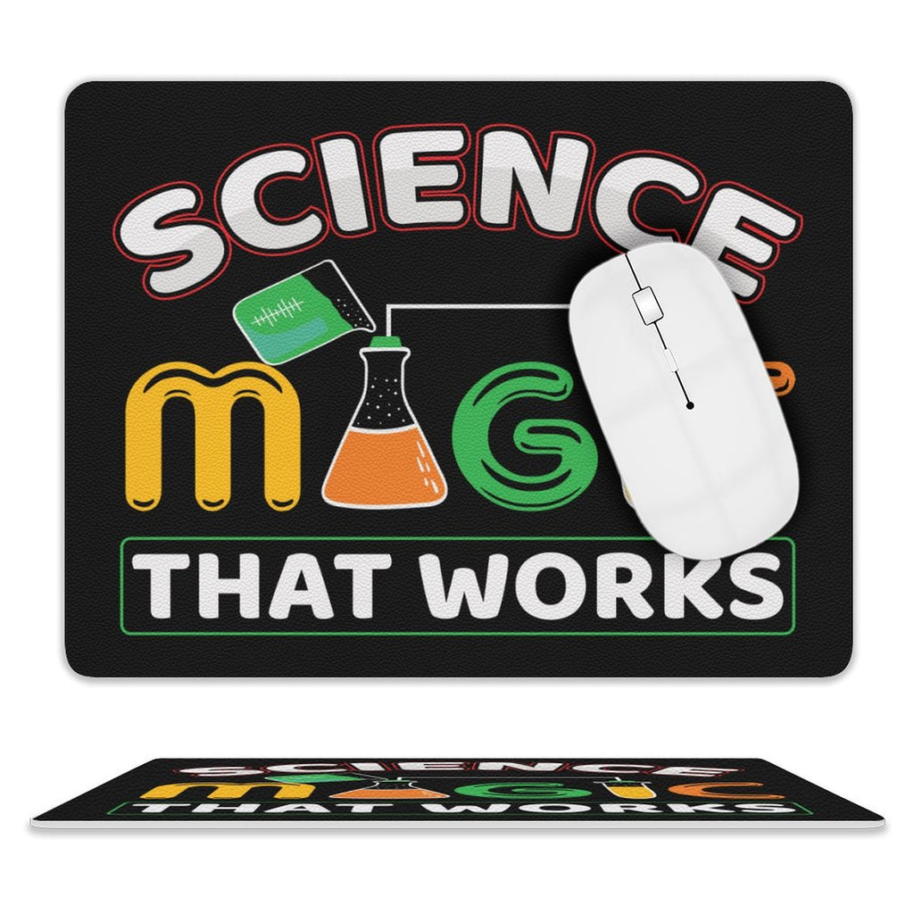 Science, Magic That Works Leather Mouse Pad white One size Leather Mouse Pad Printed Offshore Science