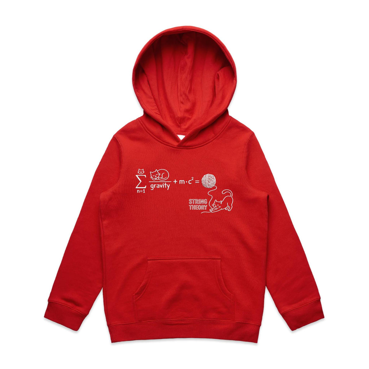 Cat String Theory Physics Kids AS Colour Hoodie