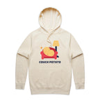 Couch Potato - Mens Hoodie Ecru Mens Hoodie Printed In Australia