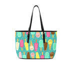 Ice Cream - Leather Tote Bag-Large