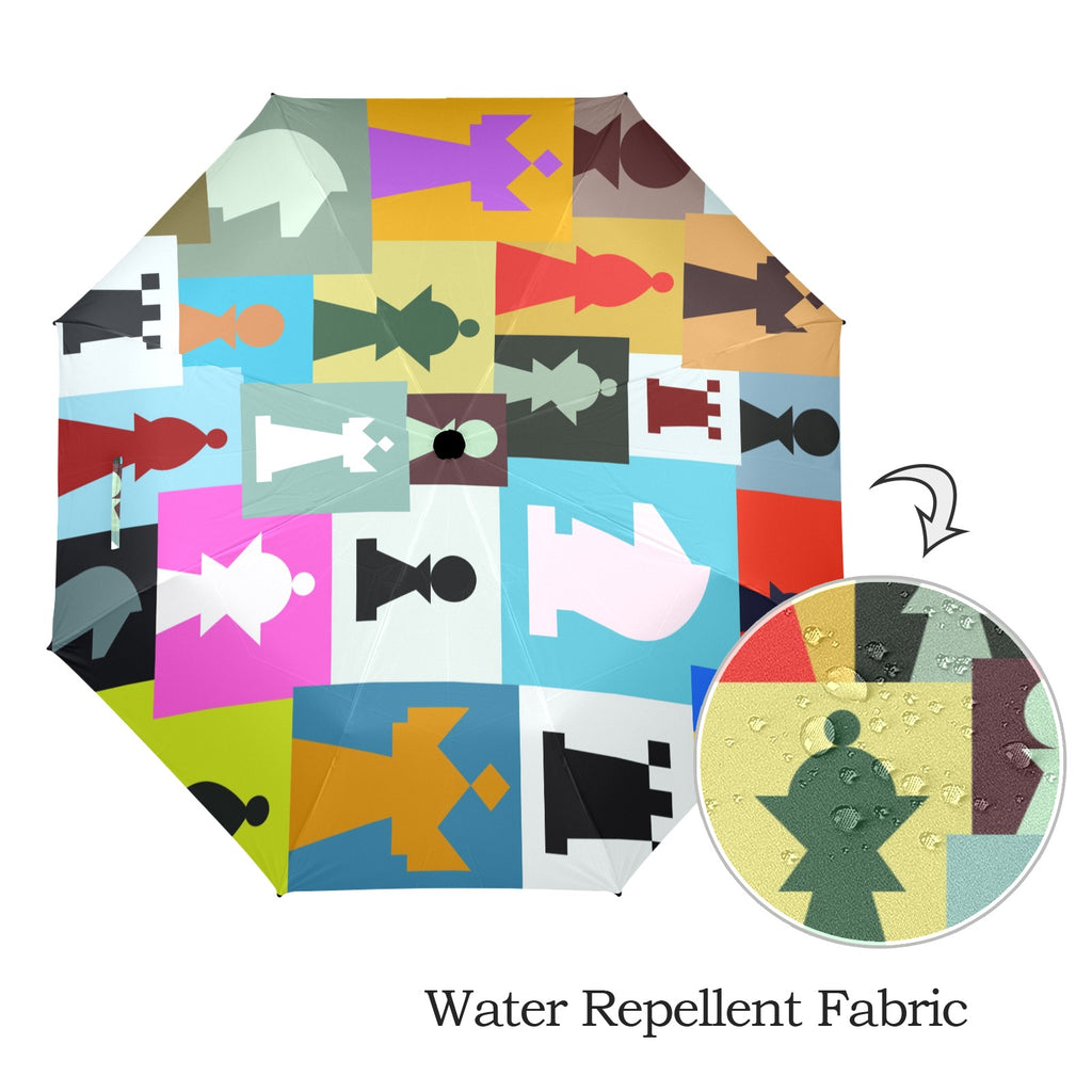 Colourful Chess - Semi-Automatic Foldable Umbrella (Model U12) Semi-Automatic Foldable Umbrella (U12)