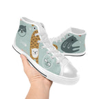 Cat Stretch - Kids High Top Canvas Shoes