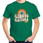 Kindness Matters - Kids Youth T-Shirt Kelly Green Kids Youth T-shirt Kindness Positivity Printed In Australia Retro