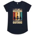 It's Not Hoarding If It's Guitars - Womens Scoop Neck T-Shirt Navy Womens Scoop Neck T-shirt Music Printed In Australia