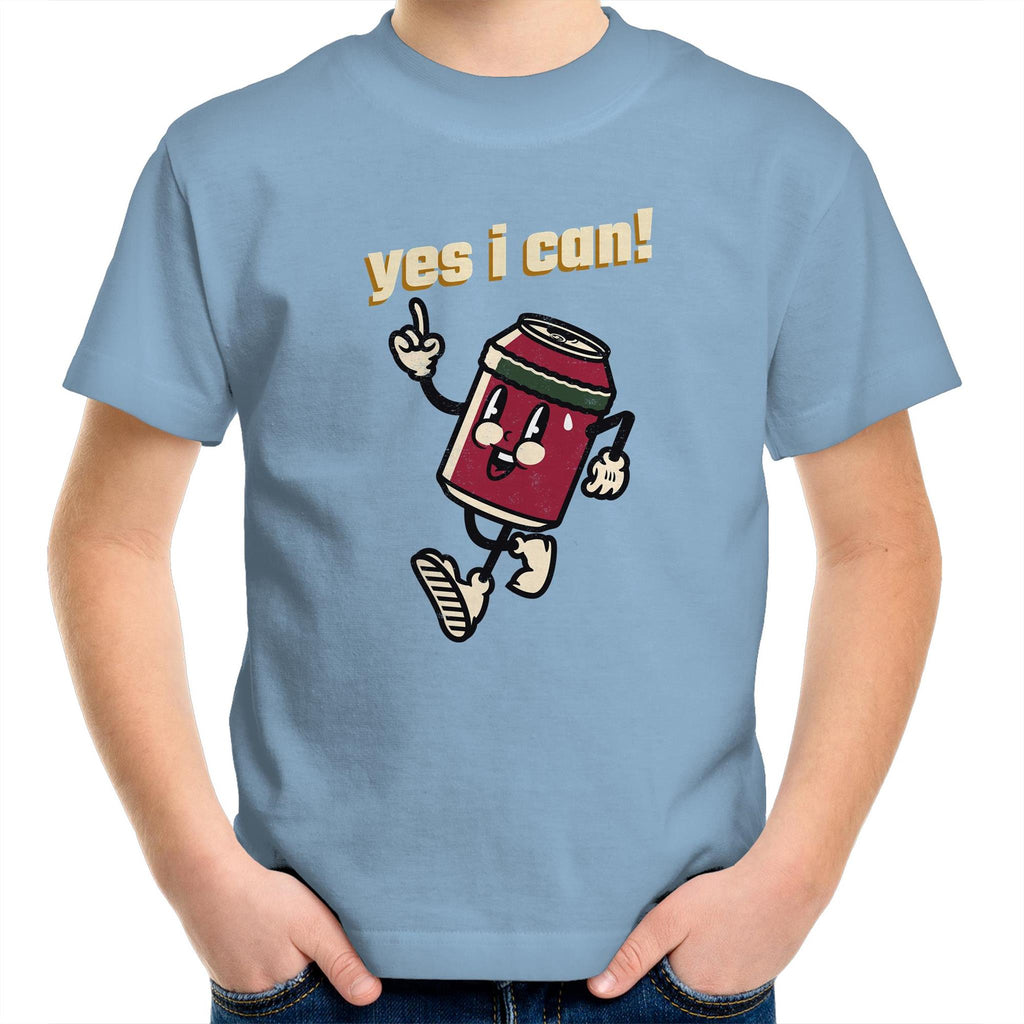 Yes I Can - Kids Youth T-Shirt Carolina Blue Kids Youth T-shirt Motivation Positivity Printed In Australia