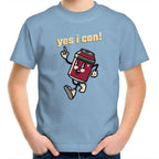 Yes I Can - Kids Youth T-Shirt Carolina Blue Kids Youth T-shirt Motivation Positivity Printed In Australia