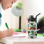 Surfing Safari Kids Water Bottle with Chug Lid (12 oz) Kids Water Bottle with Chug Lid Printed Offshore Surf