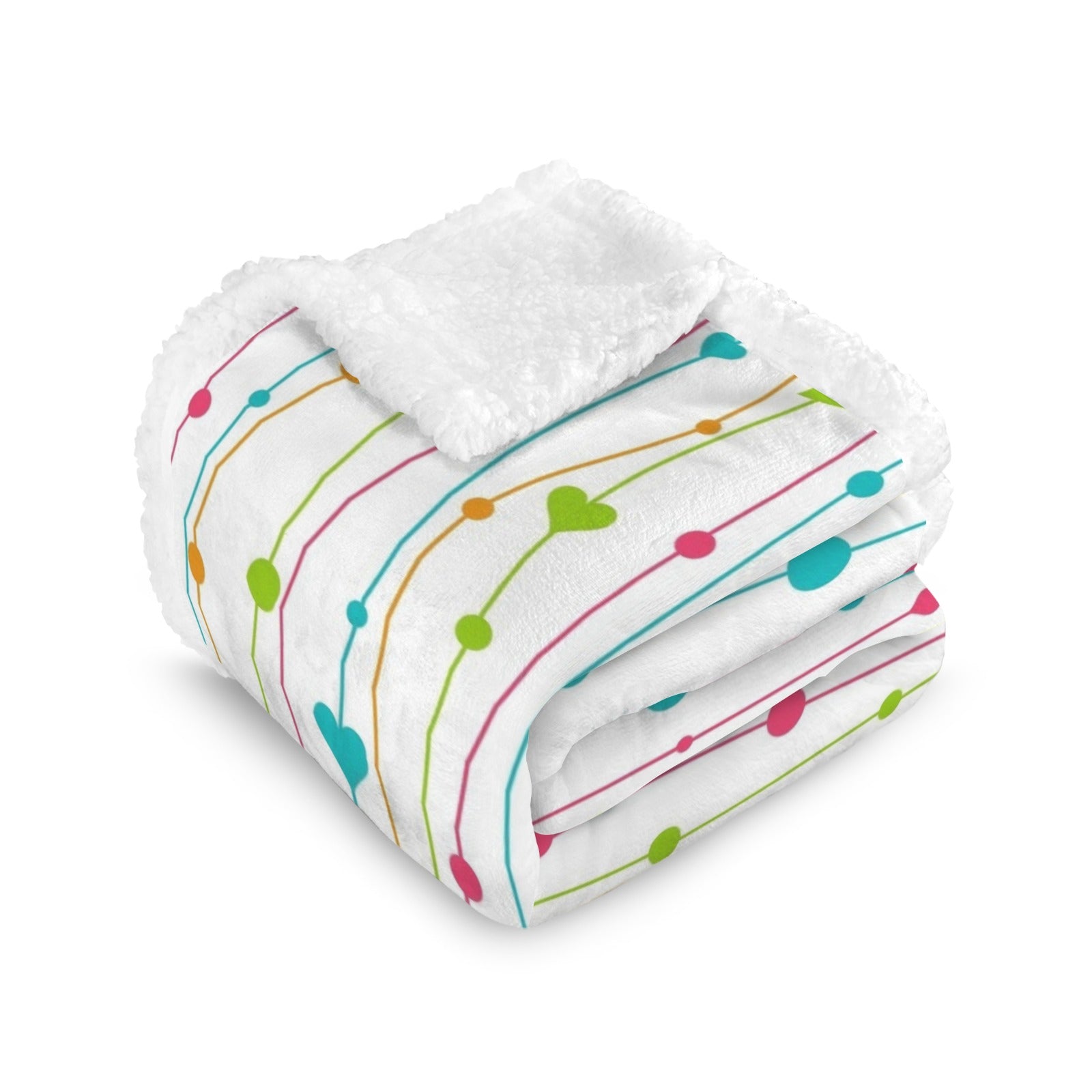 Heart Lines - Double-Layer Fleece Blanket 51"x59"