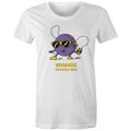 Music Moves Me - Womens T-shirt White Womens T-shirt Music Printed In Australia