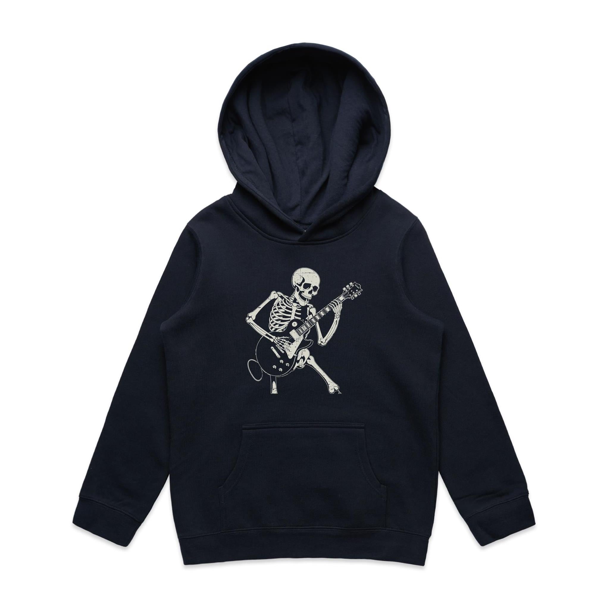 Skeleton Playing Guitar - Kids Hoodie