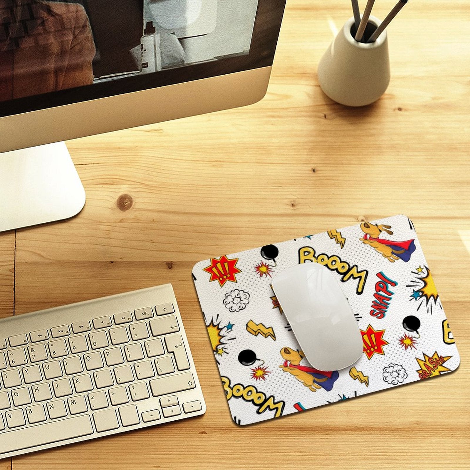 Super Dog Leather Mouse Pad Leather Mouse Pad animal comic Printed Offshore
