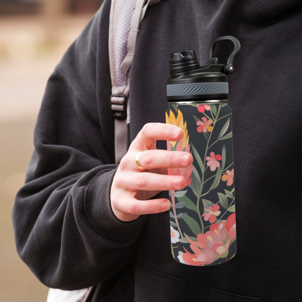 Australian Waratah Flower - Insulated Water Bottle with Dual-Use Lid (18oz) Insulated Water Bottle with Dual-Use Lid (18oz) Plants Printed Offshore