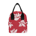 Red Retro Foliage, Hawaiian Flower - Zipper Lunch Bag Zipper Lunch Bag Printed Offshore