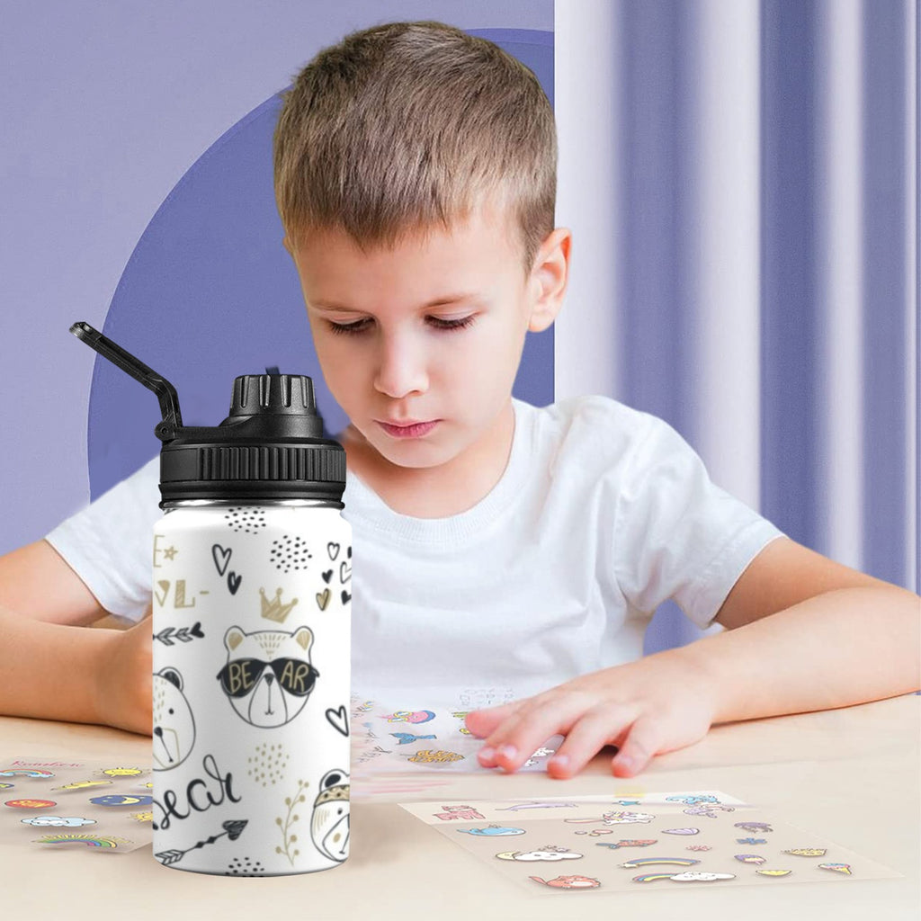 Bears - Kids Water Bottle with Chug Lid (12 oz) Kids Water Bottle with Chug Lid animal Printed Offshore