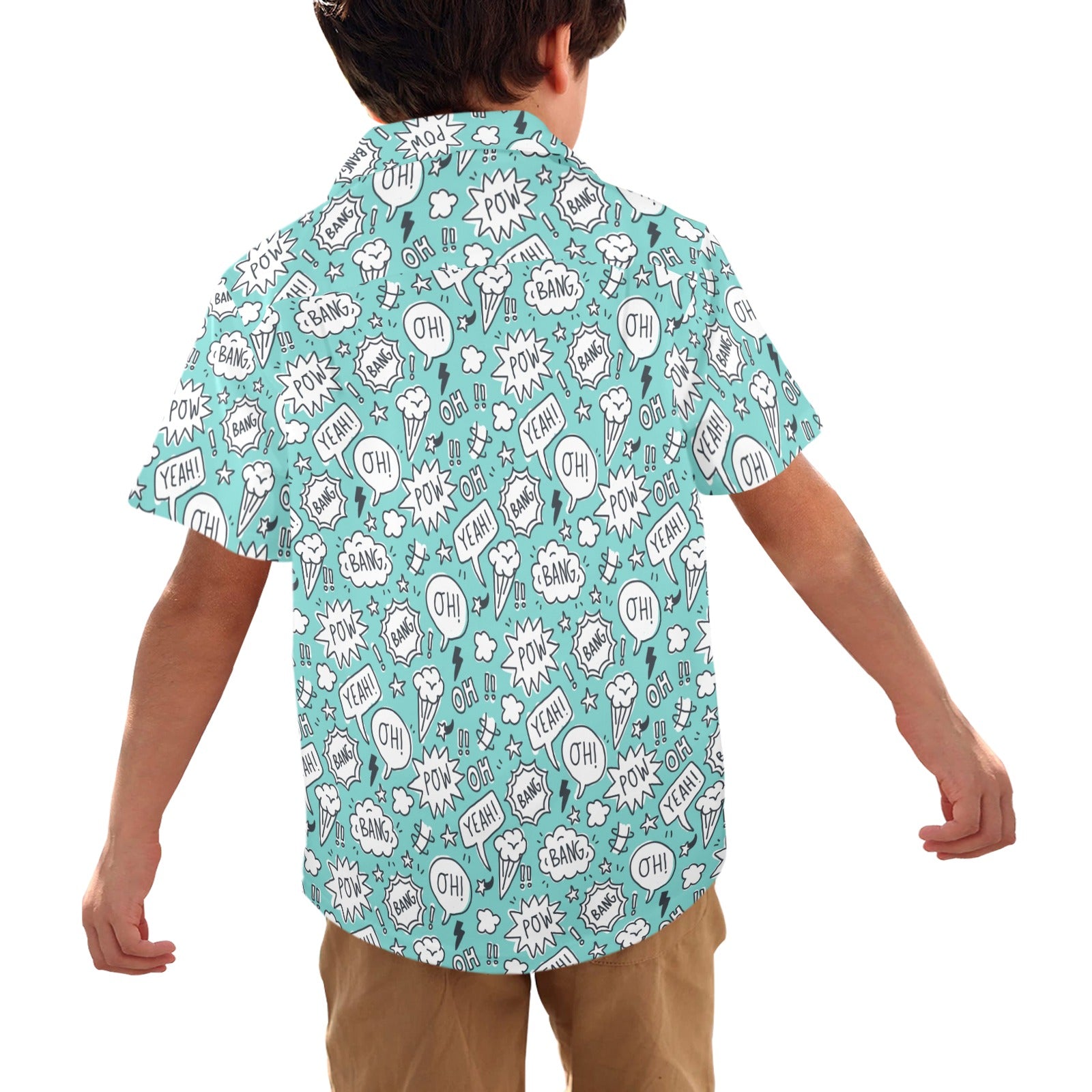 Comic Book Speech Bubbles - Junior Kids Hawaiian Shirt