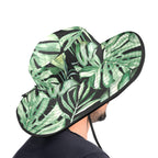 Jungle Leaves Wide Brim Bucket Hat Wide Brim Bucket Hat Plants Printed Offshore