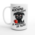 I Don't Like Morning People, Dog - White 15oz Ceramic Mug Default Title 15oz Mug animal Globally Fulfilled