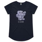 I Rock - Womens Scoop Neck T-Shirt Navy Womens Scoop Neck T-shirt Music Printed In Australia