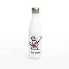 Personalised - Cat Playing Guitar - White 17oz Stainless Steel Water Bottle Default Title Personalised Water Bottle animal Globally Fulfilled Music