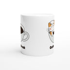 Cat Coffee Break - White 11oz Ceramic Mug White 11oz Mug animal Coffee Globally Fulfilled