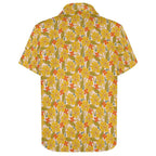 Trippy Floral Women's Collared Pocketless Short Sleeve Shirt