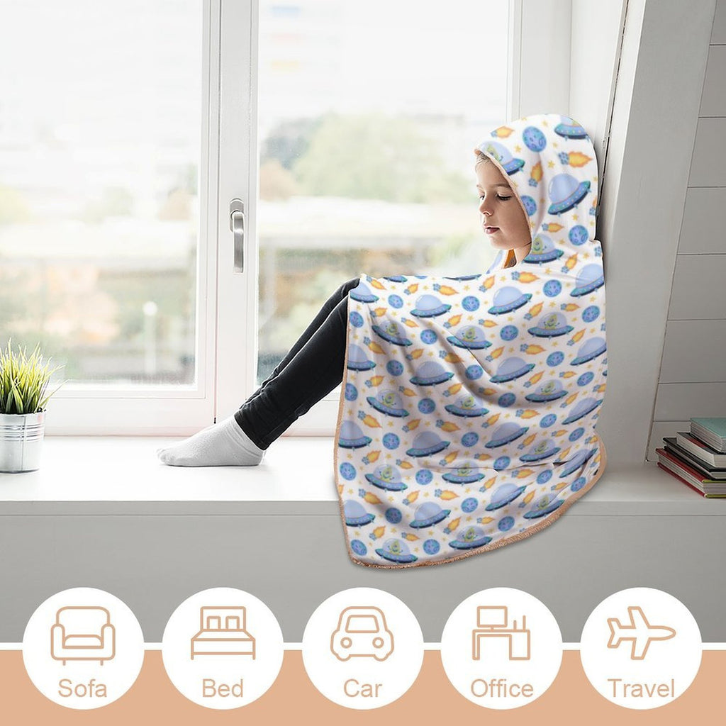 UFO's Kids Hooded Blanket 100cm x 130cm