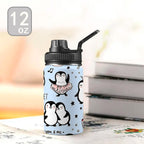 Penguin Love - Kids Water Bottle with Chug Lid (12 oz) Kids Water Bottle with Chug Lid animal Printed Offshore