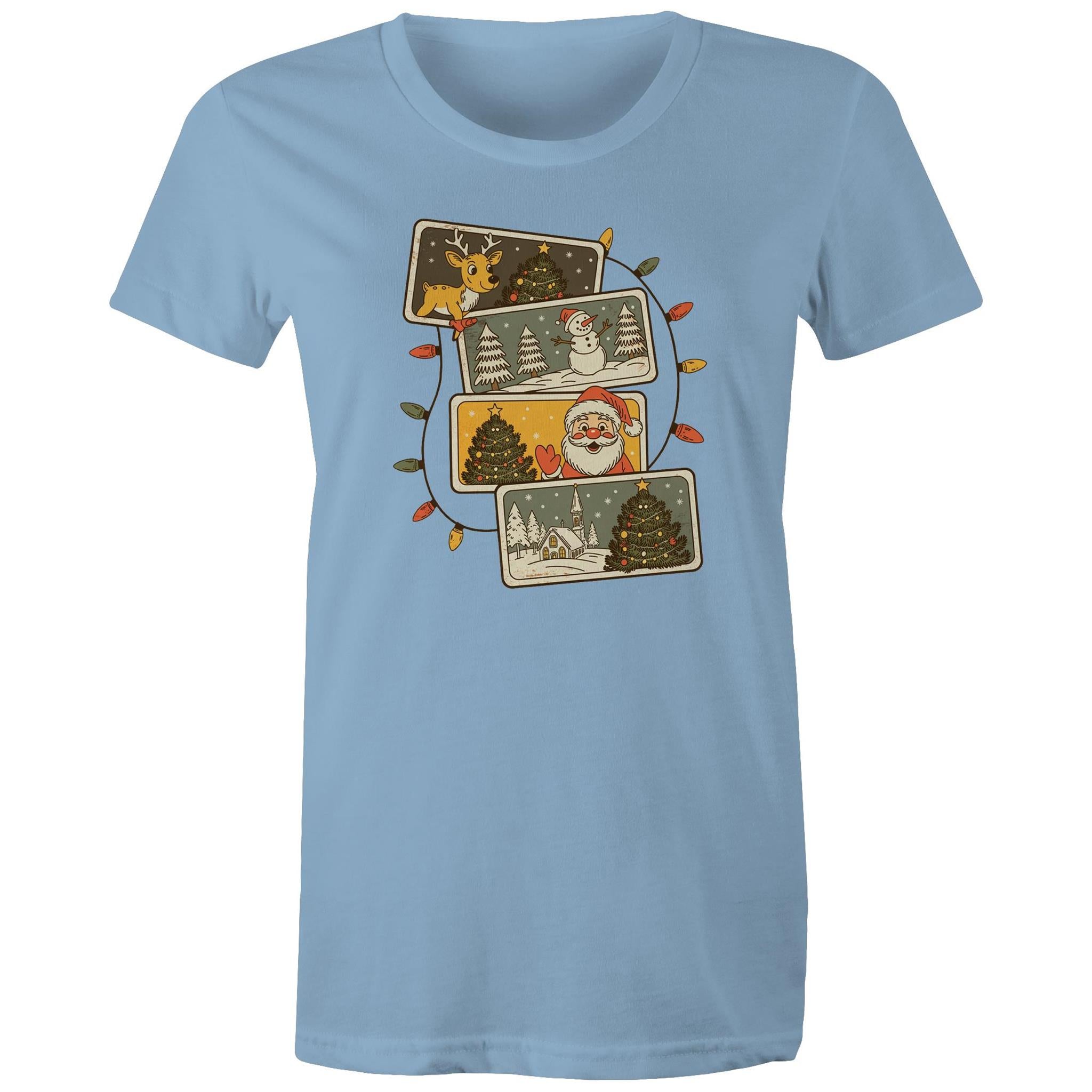 Retro Christmas Cards - Womens T-shirt