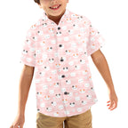 Pink Cats Junior Kids Hawaiian Shirt