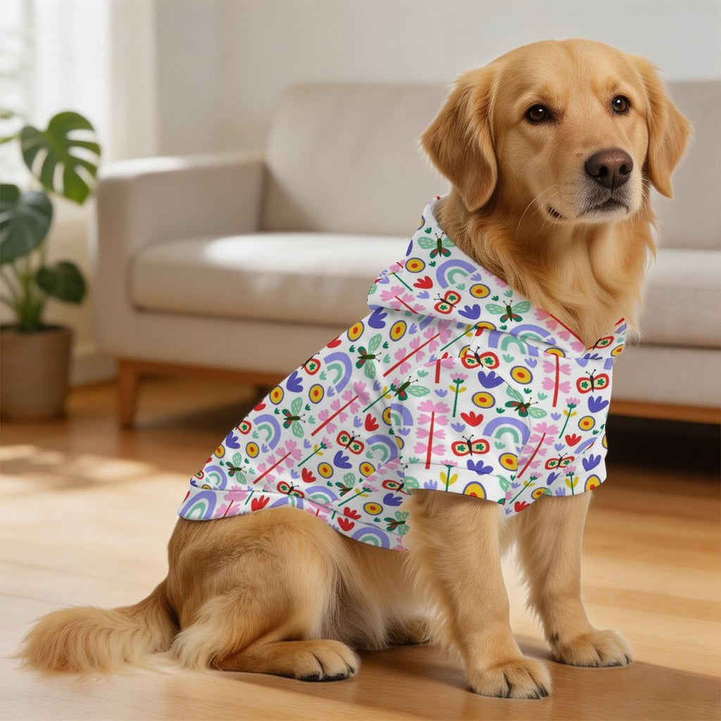 Rainbows And Butterflies Pet Hoodie (Large Size)