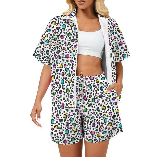 Animal Print In Colour Women's Windbreaker Short Set 2XL Women's Windbreaker Short Set animal Printed Offshore