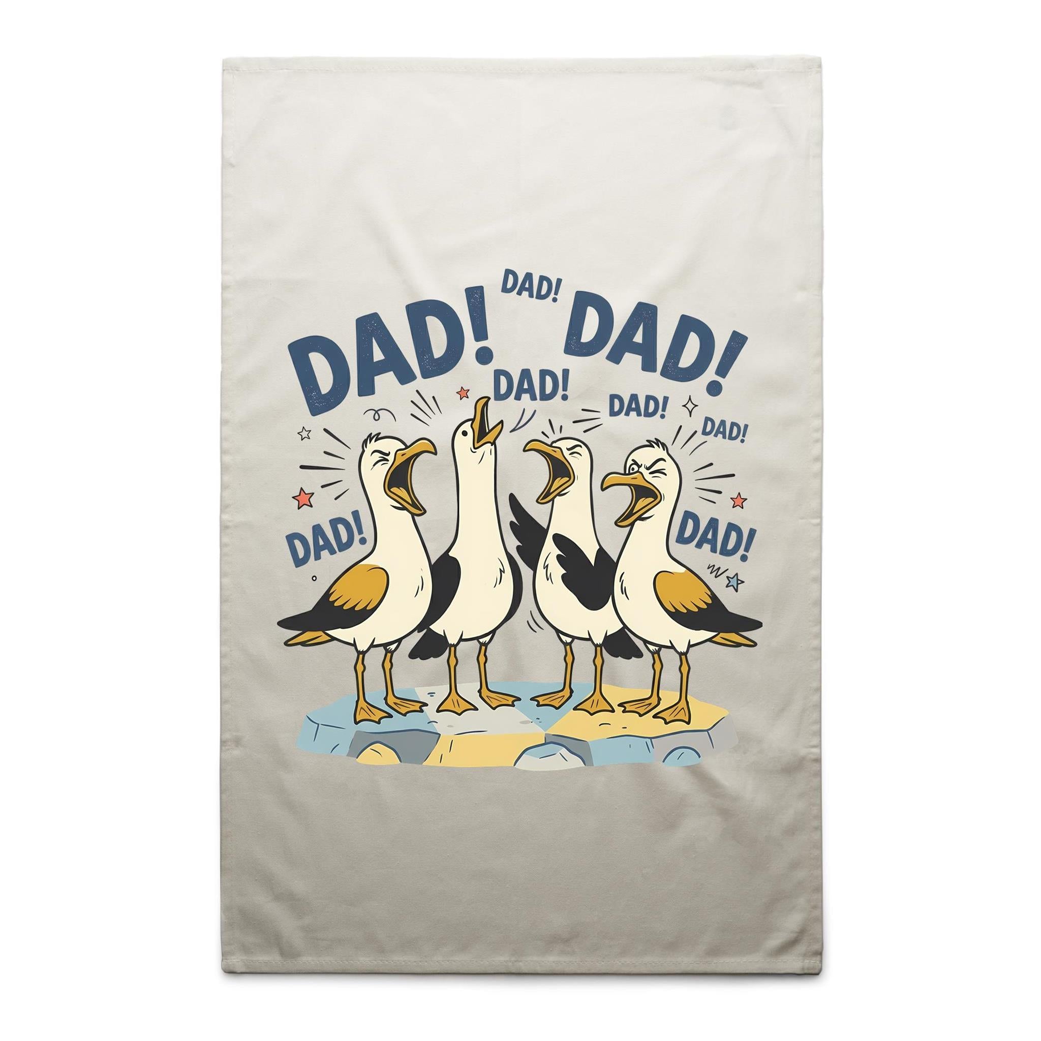 Dad Seagull AS Colour Tea Towel