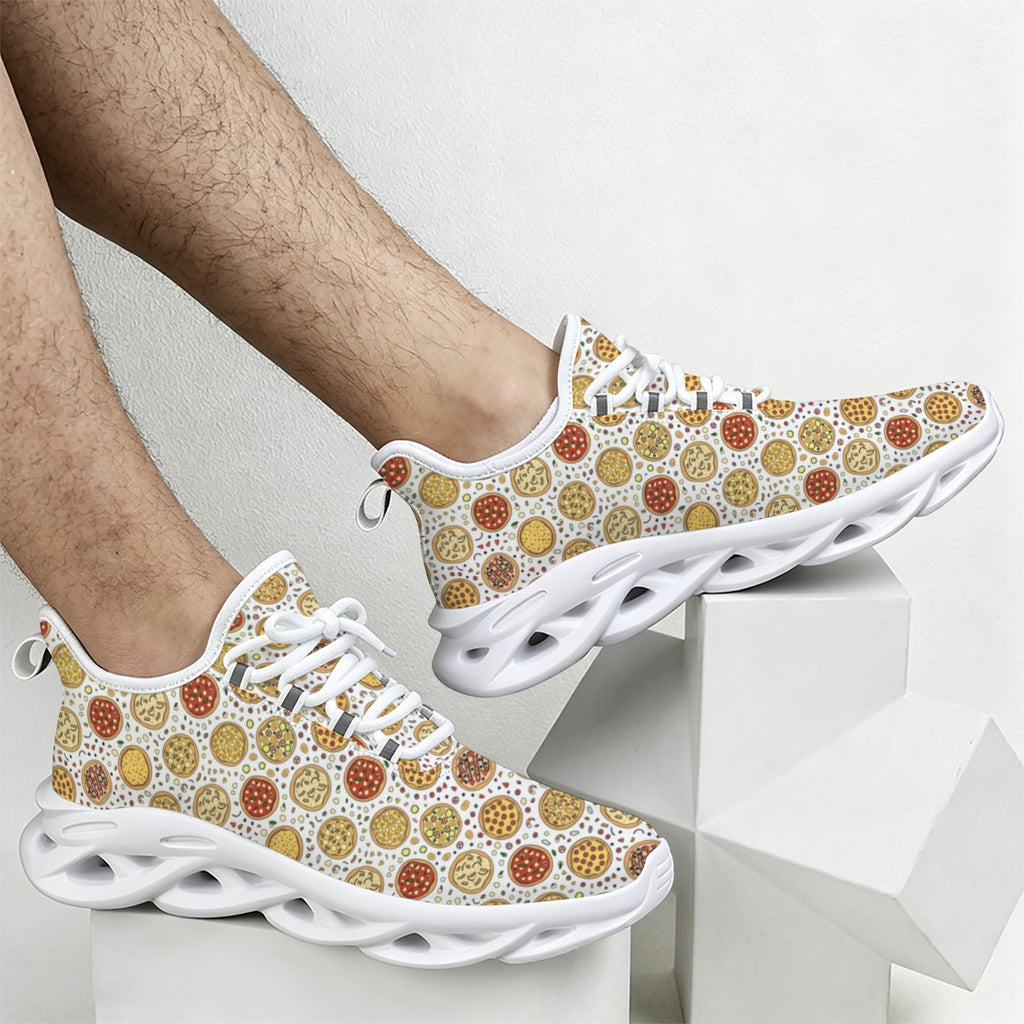 Round Pizzas On White Men's Twisted Sole Sneakers
