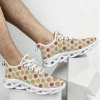Round Pizzas On White Men's Twisted Sole Sneakers