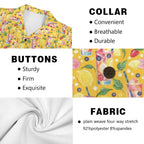 Tropical Fruit Drink Men's Short Sleeve Hawaiian Shirt Men's Hawaiian Shirt (New) Food Printed Offshore