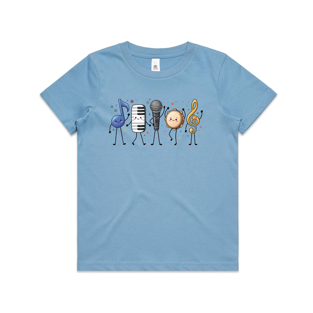 Cute Music Characters Kids AS Colour T-shirt