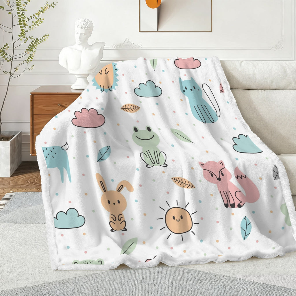 Cute Animals - Double-Layer Fleece Blanket 51"x59"