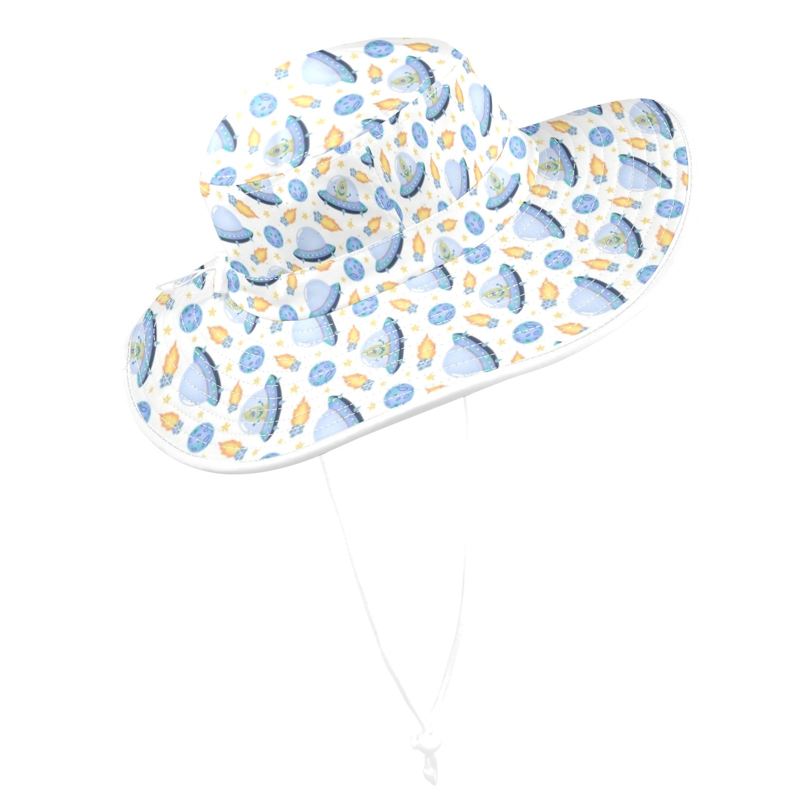 UFO's Wide Brim Bucket Hat Wide Brim Bucket Hat Printed Offshore Sci Fi