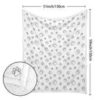 Dog Paws In Black And White - Double-Layer Fleece Blanket 51"x59"