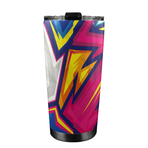 Abstract Bright - 20oz Mobile Tumbler with Lid (Black Lock) 20oz Travel Mug Printed Offshore