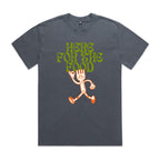 Here For The Food AS Colour Heavy Faded Tee Unisex Faded indigo Heavy Faded T-shirt Food Printed In Australia
