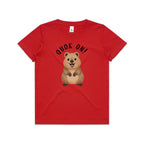 Quokka, Quok On Kid's AS Colour T-shirt Red Kids T-shirt animal Printed In Australia