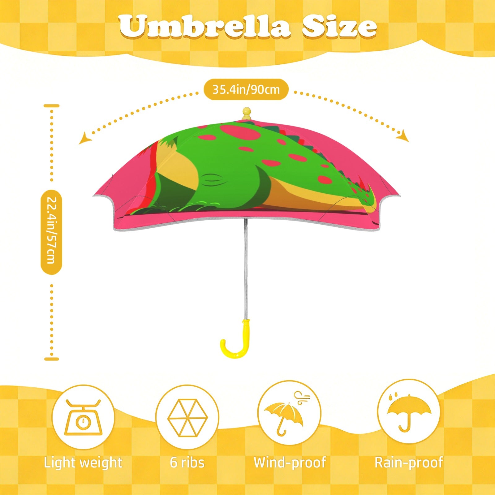 Dinosaur Roar Kids Safe Round Corner Umbrella Kids Safe Round Corner Umbrella animal Printed Offshore