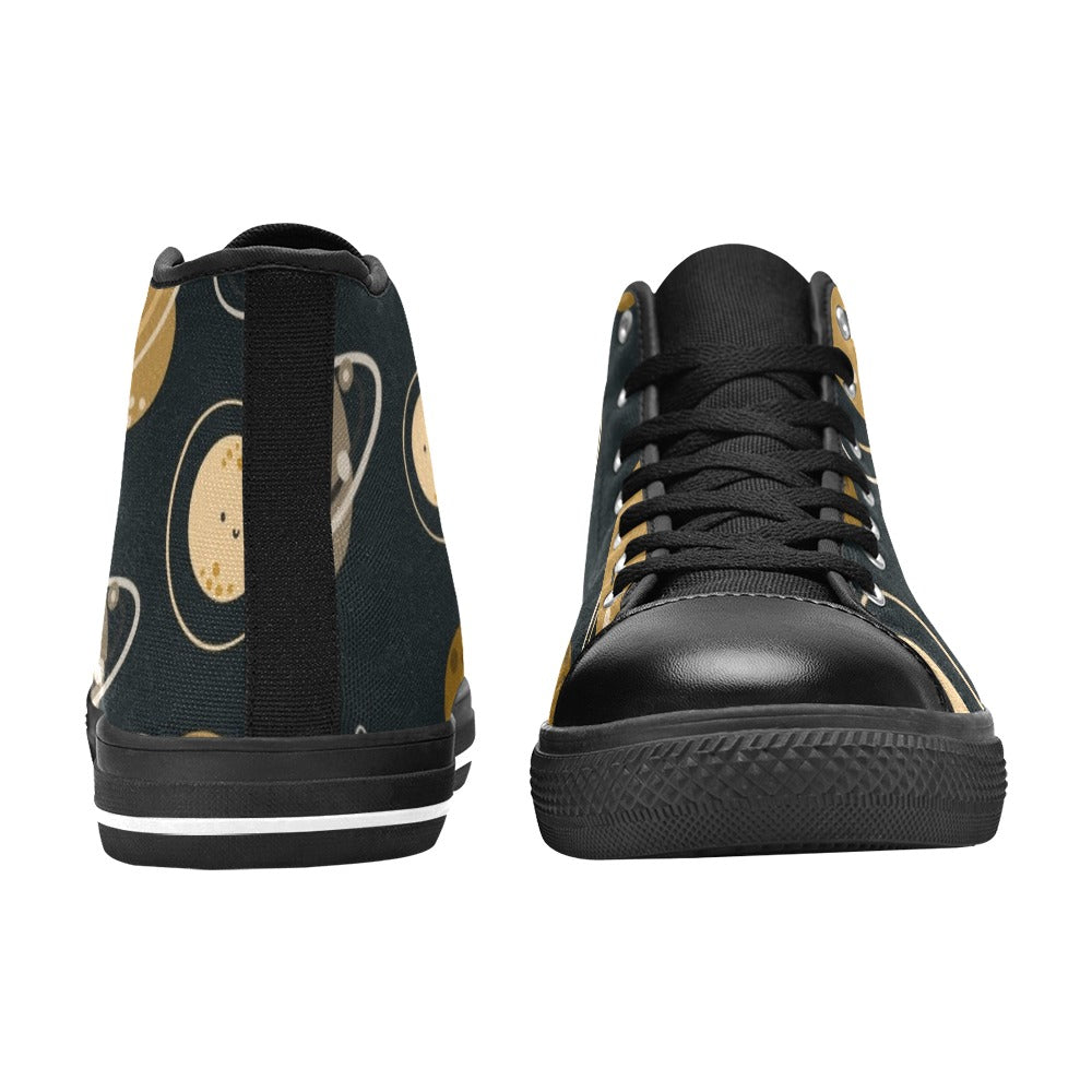 Planets Women's High Top Canvas Shoes Womens Classic High Top Shoes Printed Offshore Space
