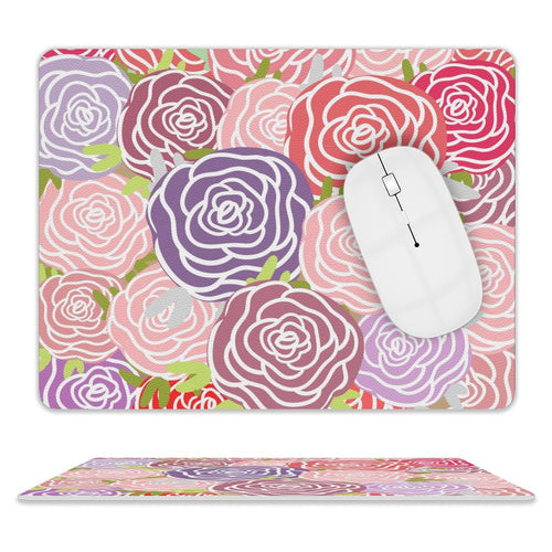 Abstract Roses Leather Mouse Pad white One size Leather Mouse Pad Plants Printed Offshore