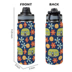 Hippy Caravan - Insulated Water Bottle with Dual-Use Lid (18oz) Insulated Water Bottle with Dual-Use Lid (18oz) Printed Offshore Retro