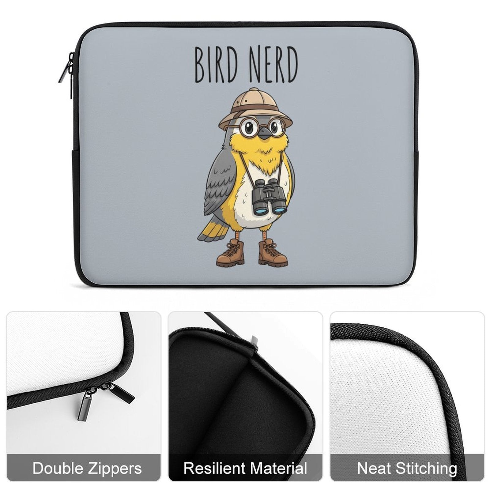 Bird Nerd 2 Laptop Sleeve (Multiple Sizes) Laptop Sleeve animal Birds Printed Offshore