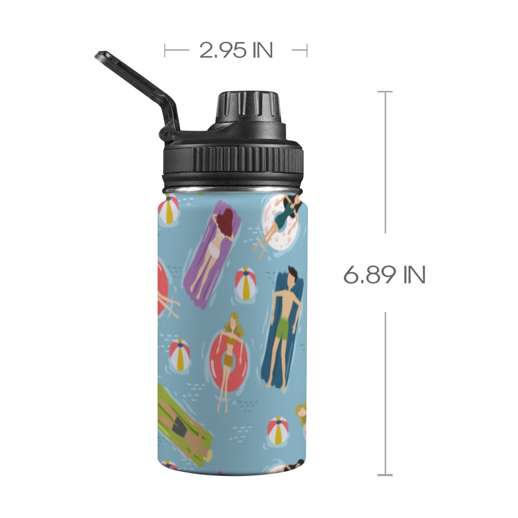 Beach Float - Kids Water Bottle with Chug Lid (12 oz) One Size Kids Water Bottle with Chug Lid Printed Offshore Summer Surf
