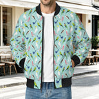 Australian Birds Men's Casual Zip‑Up Bomber Jacket