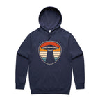 UFO, Retro Stripes - Mens Hoodie Midnight Blue Mens Hoodie Printed In Australia Sci Fi